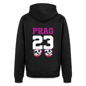 Prague 23 Maillot 2023 - Veste à capuche bio Premium Unisexe - noir - Dos - Nico (187cm)