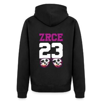 Zrce 23 Trikot 2023 - Unisex Premium Bio Zip Hoodie - Schwarz - Hinten - Nico (187cm)
