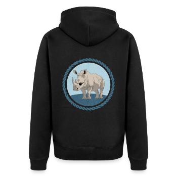 Rhinocéros Rhinocéros Rhinocéros Cadeau - Veste à capuche bio Premium Unisexe - noir - Dos - Nico (187cm)