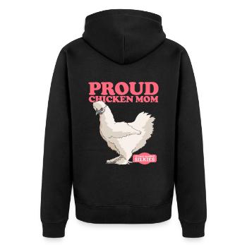 Poulet en soie maman poulet Silkie Silk poulets cadeau - Veste à capuche bio Premium Unisexe - noir - Dos - Nico (187cm)