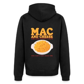 Macaroni au fromage et macaroni au fromage en cadeau - Veste à capuche bio Premium Unisexe - noir - Dos - Nico (187cm)