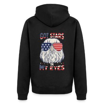 Got Stars In My Eyes - Unisex Premium Organic Zip Hoodie - black - Back - Nico (187cm)