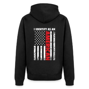 American Flag Independence Day 4th Of July - Unisex Premium Organic Zip Hoodie - black - Back - Nico (187cm)