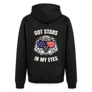 American Flag 4th July Bald Eagle - Unisex Premium Organic Zip Hoodie - black - Back - Nico (187cm)