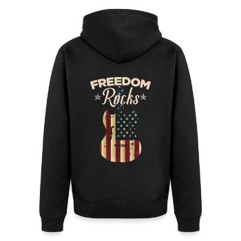 Drapeau américain 4th July Guitare - Veste à capuche bio Premium Unisexe - noir - Dos - Nico (187cm)