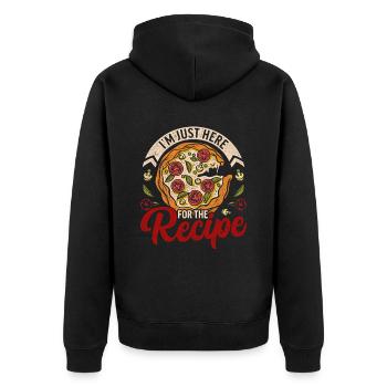 Pizzabäcker Pizzarezept - Unisex Premium Bio Zip Hoodie - Schwarz - Hinten - Nico (187cm)