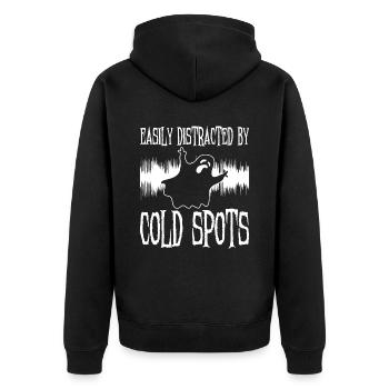 Ghost Investigator Design Für Paranormale - Unisex Premium Bio Zip Hoodie - Schwarz - Hinten - Nico (187cm)
