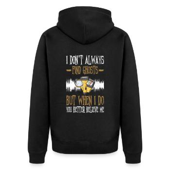 Paranormales Ermittlerdesign Für Die Geisterjagd - Unisex Premium Bio Zip Hoodie - Schwarz - Hinten - Nico (187cm)