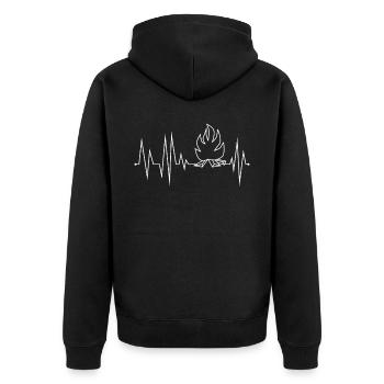 Campfire Fire pit Fire bowl - Unisex Premium Organic Zip Hoodie - black - Back - Nico (187cm)