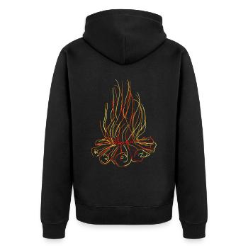 Fire Fire pit Campfire - Unisex Premium Organic Zip Hoodie - black - Back - Nico (187cm)