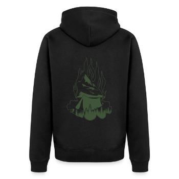 Feu de camp Randonnée en plein air Camping - Veste à capuche bio Premium Unisexe - noir - Dos - Nico (187cm)