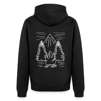 Feu de camp Randonnée en plein air Camping - Veste à capuche bio Premium Unisexe - noir - Dos - Nico (187cm)