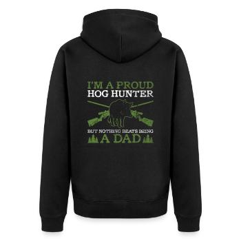 Schweinejagd-vater-design Für Schweinejagd-vater - Unisex Premium Bio Zip Hoodie - Schwarz - Hinten - Nico (187cm)