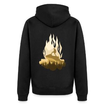 Randonnée en plein air Camping Feu de camp - Veste à capuche bio Premium Unisexe - noir - Dos - Nico (187cm)