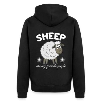 Moutons Moutons Berger Moutons - Veste à capuche bio Premium Unisexe - noir - Dos - Nico (187cm)