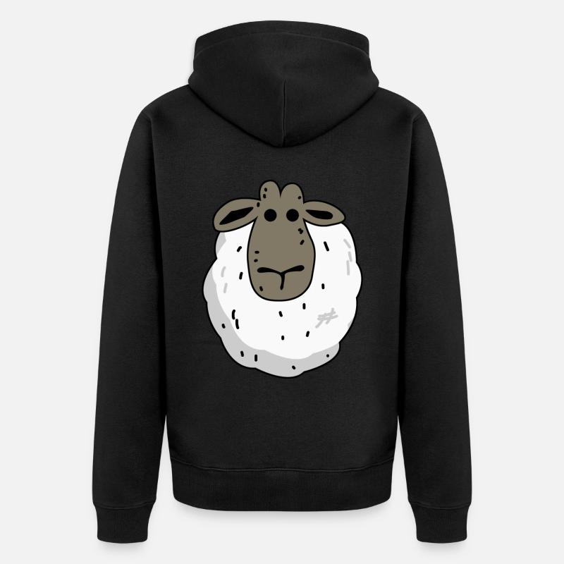 Moutons Moutons Drôles de moutons - Veste à capuche bio Premium Unisexe - noir