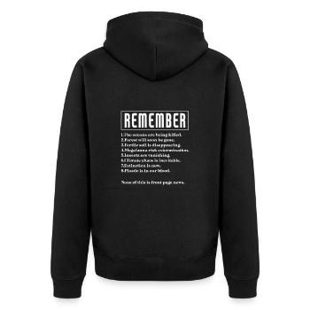 Changement climatique - Veste à capuche bio Premium Unisexe - noir - Dos - Nico (187cm)