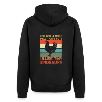Hühnerbauer Hühnerflüsterer Bauernhoftier - Unisex Premium Bio Zip Hoodie - Schwarz - Hinten - Nico (187cm)