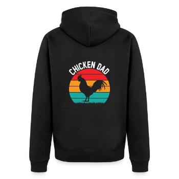 Hühnerbauer Hühnerflüsterer Bauernhoftier - Unisex Premium Bio Zip Hoodie - Schwarz - Hinten - Nico (187cm)