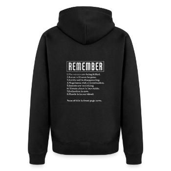 Climate Change Environment Earth Earth Gift - Unisex Premium Organic Zip Hoodie - black - Back - Nico (187cm)