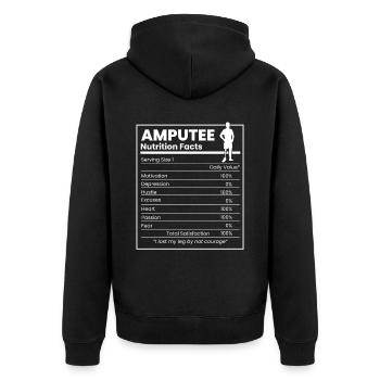 Amputiertes Bein Prothese Geschenk - Unisex Premium Bio Zip Hoodie - Schwarz - Hinten - Nico (187cm)