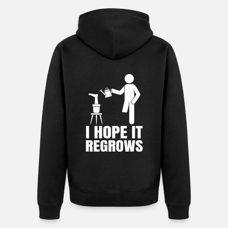 Amputiertes Bein Prothese Geschenk - Unisex Premium Bio Zip Hoodie - Schwarz