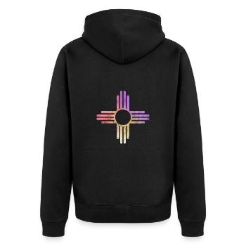 Mexiko - Unisex Premium Bio Zip Hoodie - Schwarz - Hinten - Nico (187cm)