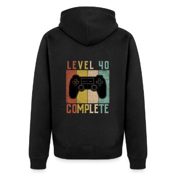 Zocker Geschenk Junge Gamer Controller Zocken - Unisex Premium Bio Zip Hoodie - Schwarz - Hinten - Nico (187cm)