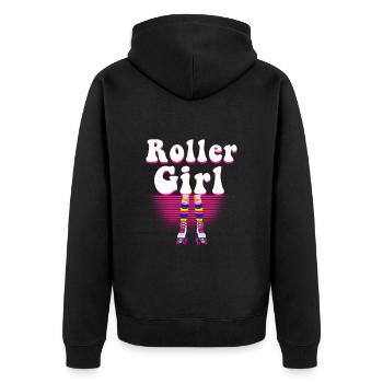 Inline Skater - Unisex Premium Bio Zip Hoodie - Schwarz - Hinten - Nico (187cm)