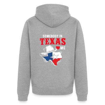 Texas Cadeau Huston Austin Dallas El Paso Rodeo - Veste à capuche bio Premium Unisexe - gris chiné - Dos - Nico (187cm)
