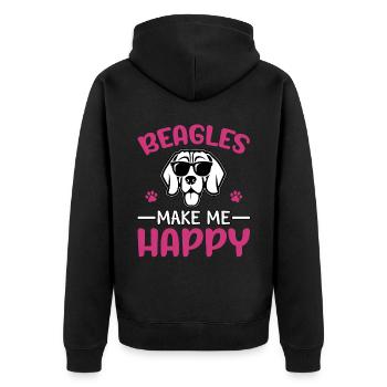 Les beagles me rendent heureux - Veste à capuche bio Premium Unisexe - noir - Dos - Nico (187cm)
