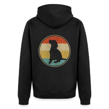 Beagle Dog Retro - Unisex Premium Organic Zip Hoodie - black - Back - Nico (187cm)