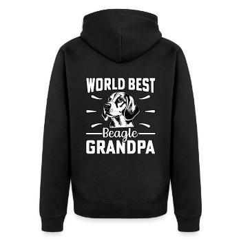 Meilleur grand-père beagle du monde - Veste à capuche bio Premium Unisexe - noir - Dos - Nico (187cm)
