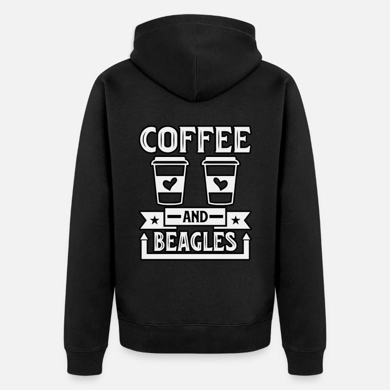 Café et Beagles - Veste à capuche bio Premium Unisexe - noir