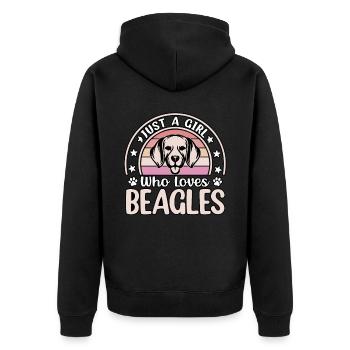Just a girl who loves Beagles - Unisex Premium Bio Zip Hoodie - Schwarz - Hinten - Nico (187cm)