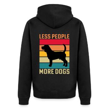Moins de gens plus de chiens - Veste à capuche bio Premium Unisexe - noir - Dos - Nico (187cm)