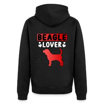 Beagle lover - Unisex Premium Organic Zip Hoodie - black - Back - Nico (187cm)