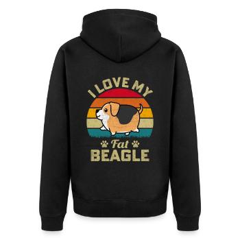 J’aime mon gros Beagle - Veste à capuche bio Premium Unisexe - noir - Dos - Nico (187cm)