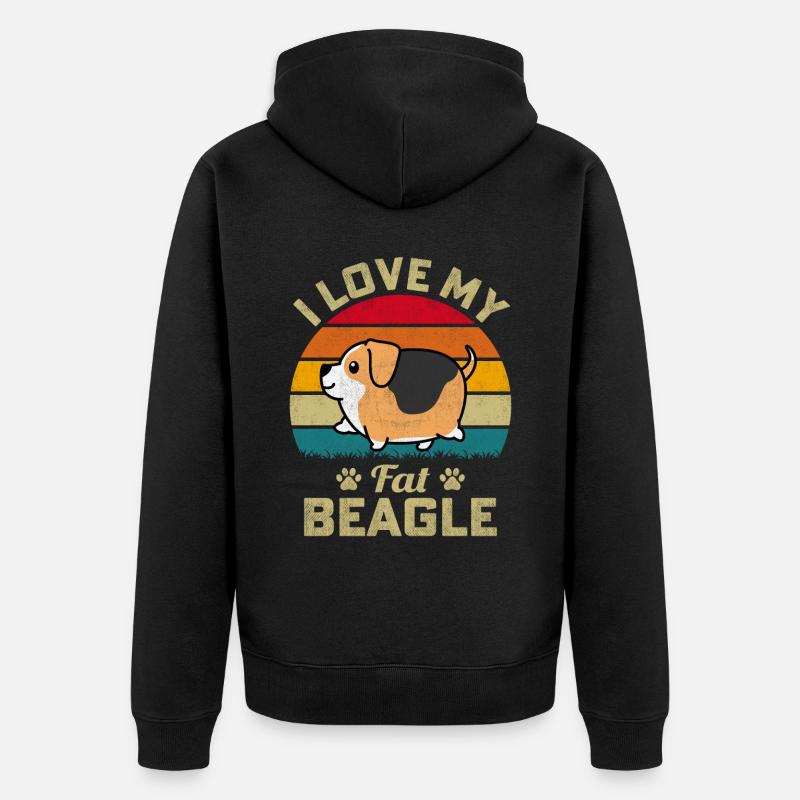 J’aime mon gros Beagle - Veste à capuche bio Premium Unisexe - noir