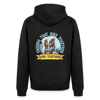 Hiking Couple Hiking Buddy Mountain Climbing Hiker - Unisex Premium Organic Zip Hoodie - black - Back - Nico (187cm)