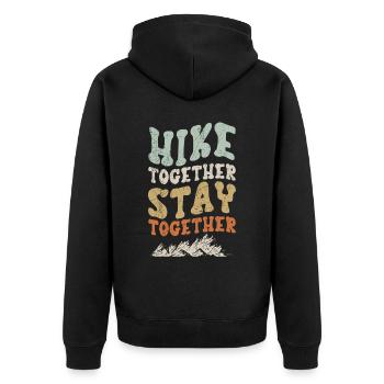 Hiking Couple Hiking Buddy Mountain Climbing Hiker - Unisex Premium Organic Zip Hoodie - black - Back - Nico (187cm)