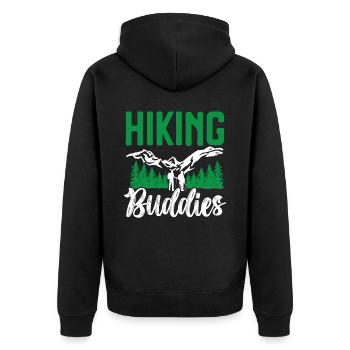 Hiking Couple Hiking Buddy Mountain Climbing Hiker - Unisex Premium Organic Zip Hoodie - black - Back - Nico (187cm)