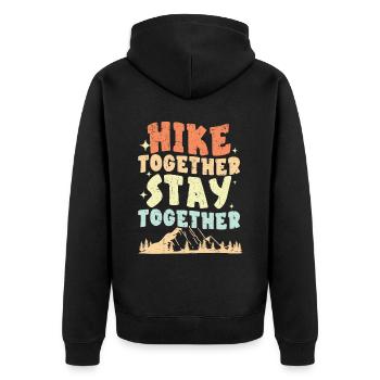 Hiking Couple Hiking Buddy Mountain Climbing Hiker - Unisex Premium Organic Zip Hoodie - black - Back - Nico (187cm)