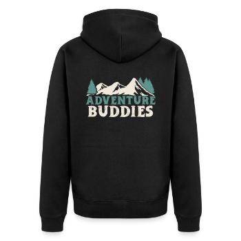 Hiking Couple Hiking Buddy Mountain Climbing Hiker - Unisex Premium Organic Zip Hoodie - black - Back - Nico (187cm)