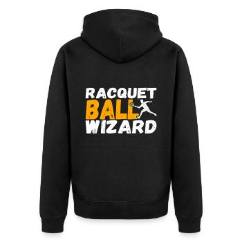 Racquetball Racquetball Player - Unisex Premium Organic Zip Hoodie - black - Back - Nico (187cm)