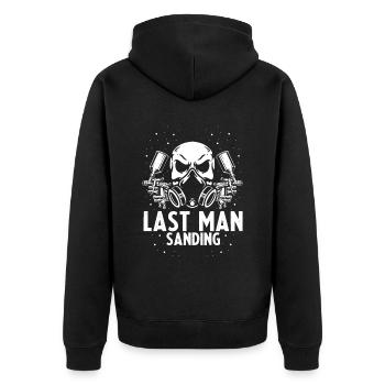 Autolackierer Angebot für Karosserietechniker - Unisex Premium Bio Zip Hoodie - Schwarz - Hinten - Nico (187cm)