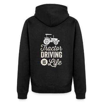Tractor driving is life farmer farmer farm - Unisex Premium Organic Zip Hoodie - black - Back - Nico (187cm)