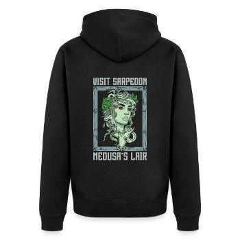 Mythologie grecque Visitez l’histoire de Sarpédon Méduse - Veste à capuche bio Premium Unisexe - noir - Dos - Nico (187cm)