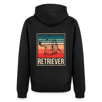 Retriever Retrievers Sayings Pet Dog - Unisex Premium Organic Zip Hoodie - black - Back - Nico (187cm)
