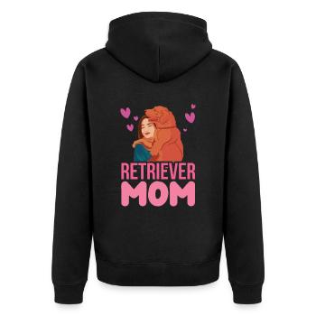 Retriever-Mama Girl Retrievers Retriever Dog - Unisex Premium Organic Zip Hoodie - black - Back - Nico (187cm)